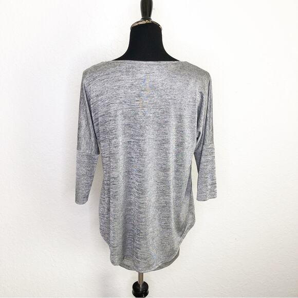 WHBM gray silver metallic v neck layered tunic top size Extra Small XS - Picture 16 of 16